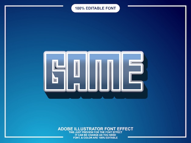 Game graphic style illustrator editable typography