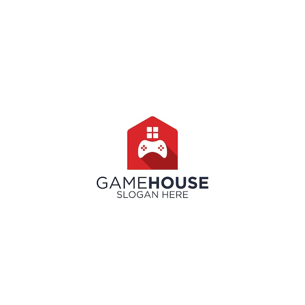 Vector game house logo design template