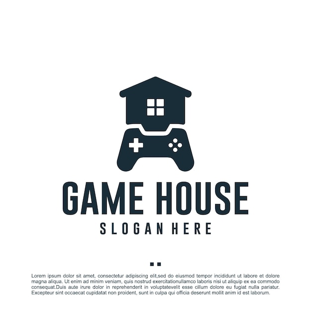 Game house, logo design template