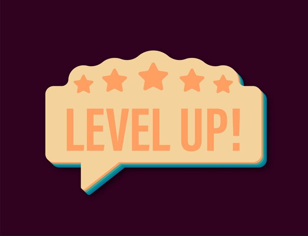 Game icon bonus. level up retro icon, new level logo. vector illustration.