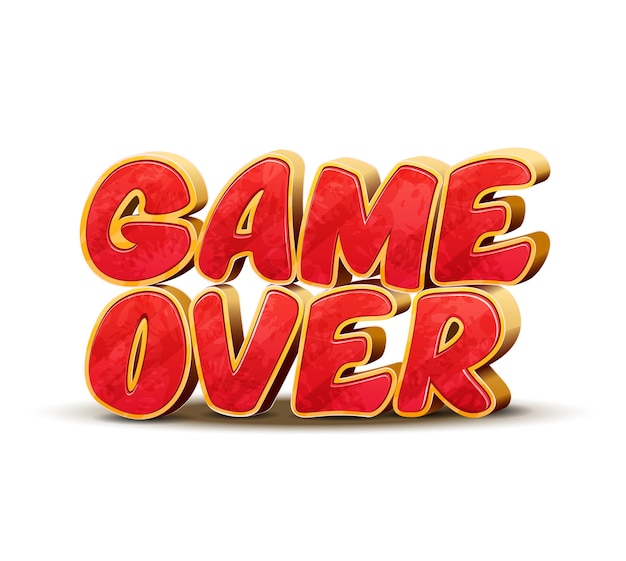 Game over icona per il game design. messaggio dell'interfaccia di gioco.