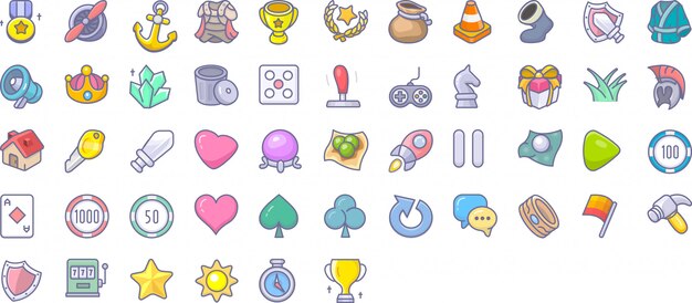 Vector game icon set