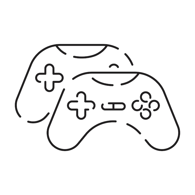 Game icons in modern thin line style Gaming symbols mobile apps Simple video game pictograms computer and controller or console Portable game device