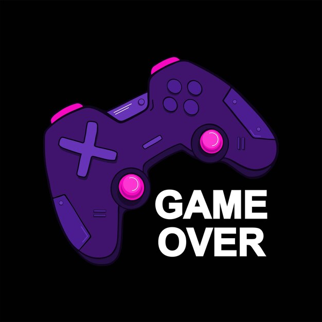 Game over illustration dark background