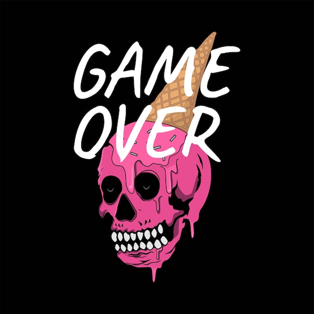 Vector game over illustration dark background