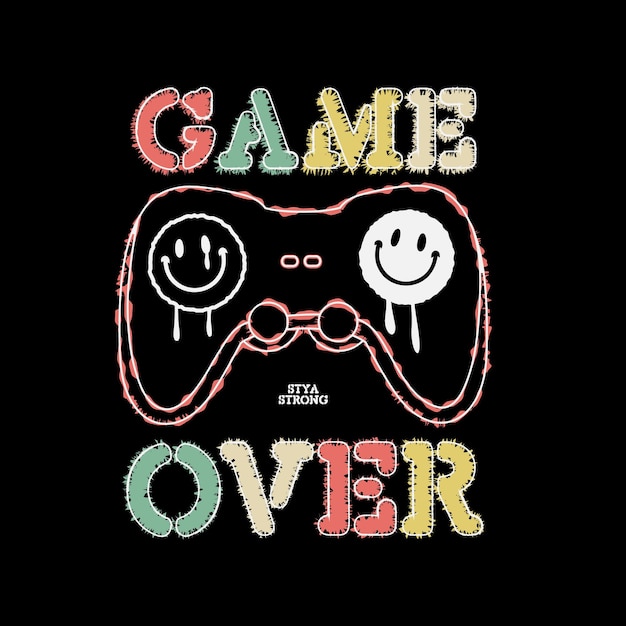 Game illustration typography perfect for t shirt design