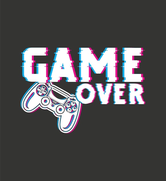 Vector game over illustration vintage t shirt