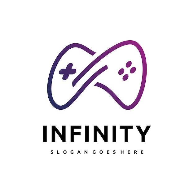 Vettore modello di logo di gioco infinity