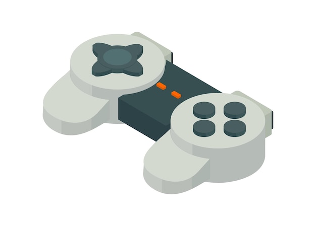 イソメトリックビューのゲームジョイスティック シンプルなフラットイラスト
