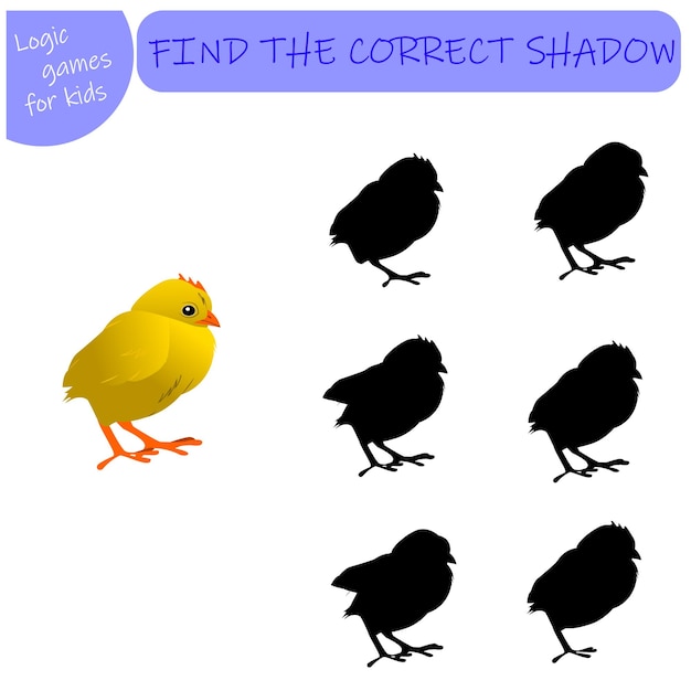 Game for kids find the right shadow