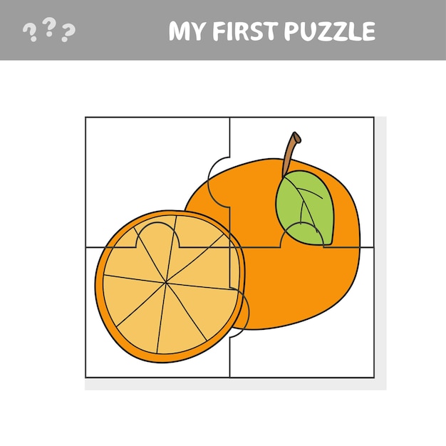 Game for kids simple kid application with sweet orange fruit my first puzzle