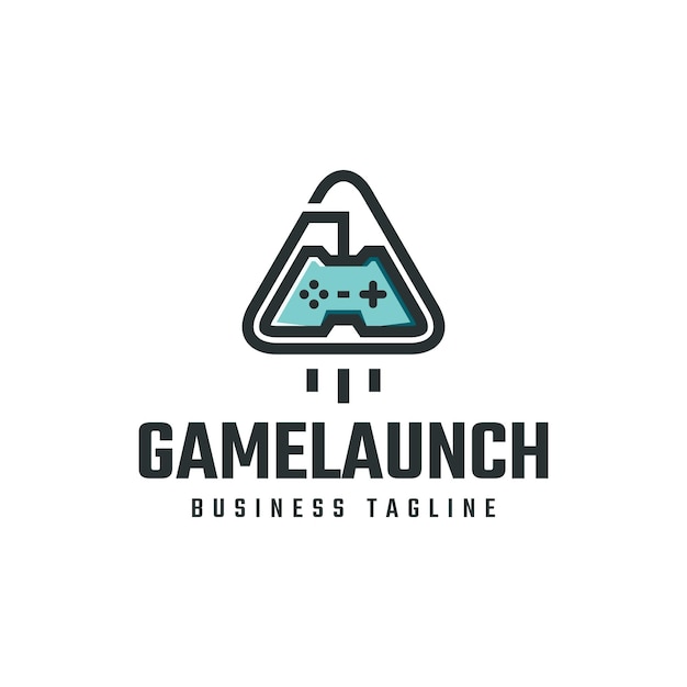 Vector game launch logo vector