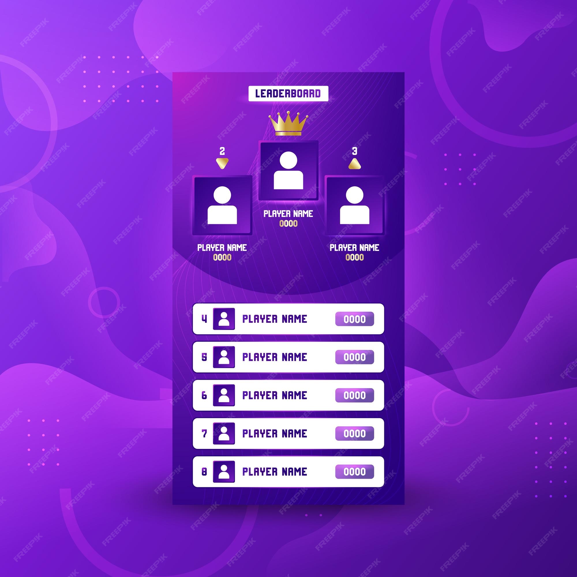 Premium Vector Game leaderboard design template. game leaderboard