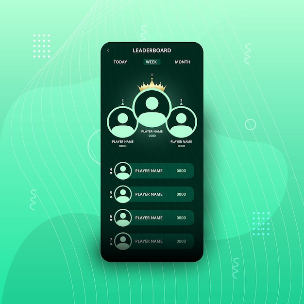 ゲームのリーダー ボードのデザイン テンプレートです。抽象的な背景を持つゲームのリーダーボード