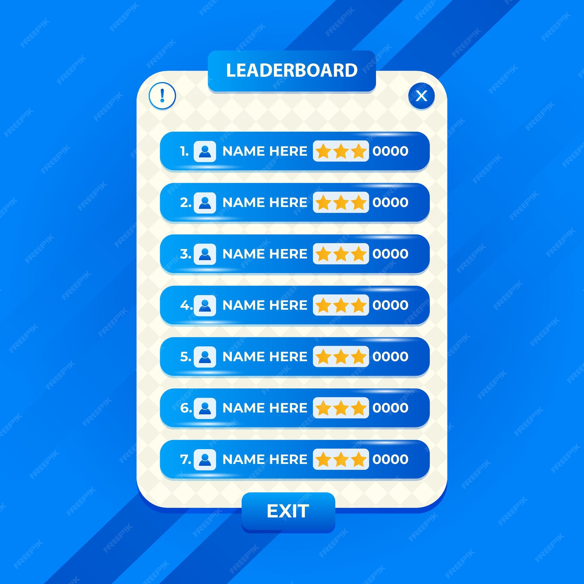 Game Leaderboard with abstract background, Championship Leaderboard, Game  Leaderboard with abstract Background, Vector abstract graphic design.  Warning frame. Stream overlay banner with buttons Stock Vector