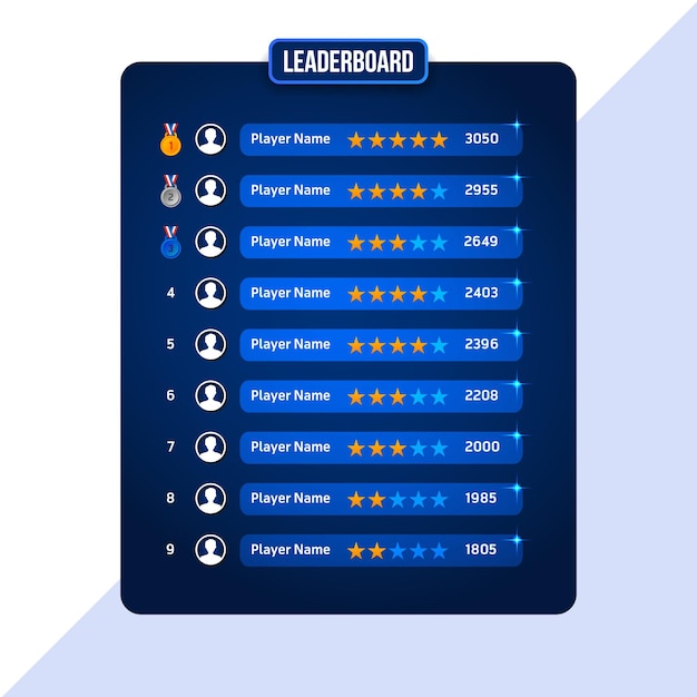 Vector game leaderboard with abstract background