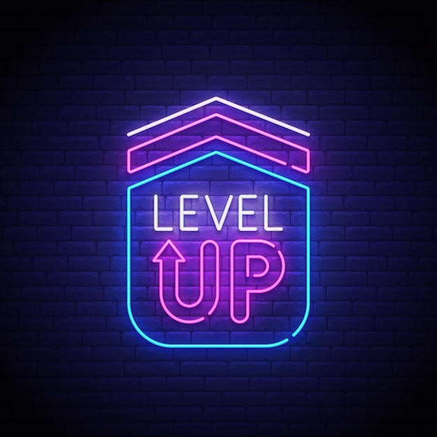 Game level up neon sign