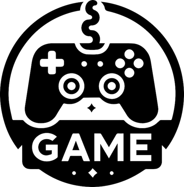 Vector game logo vector illustration black color 10