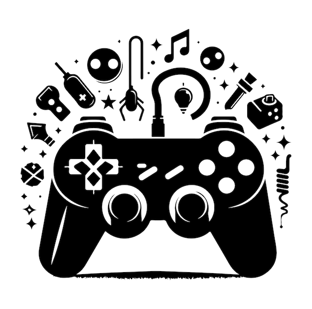 Vector game logo vector illustration black color