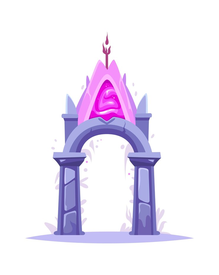 Vector game magic portal arch
