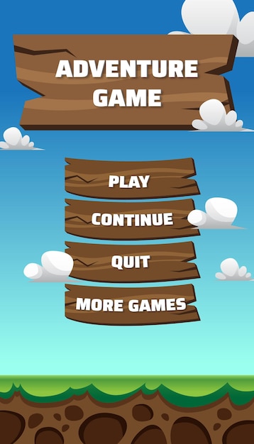 Vector game menu button