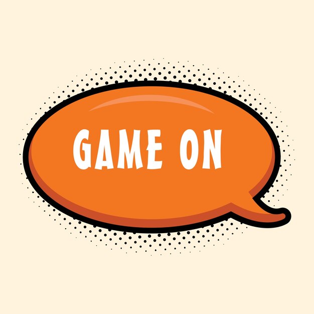 Vettore on game messages sticker design lettering sticker messaggi tipografici badge di chat