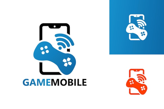 Online game player with smart phone logo Vector Image