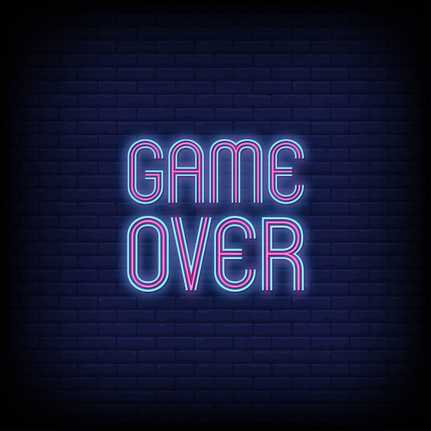 Game over neon signs text