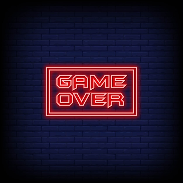 Vector game over neon style