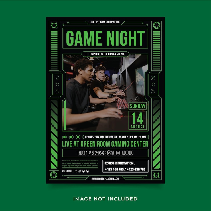 Vector game night flyer template