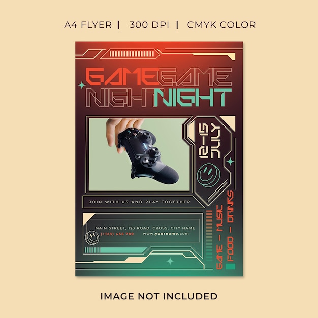 Vector game night flyer