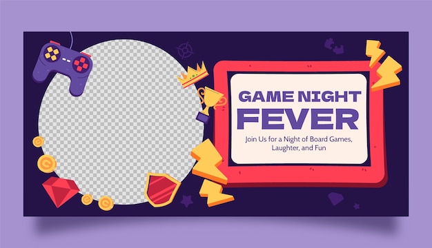 Game night horizontal banner template