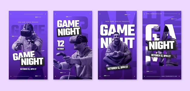 Vector game night instagram stories sjabloon