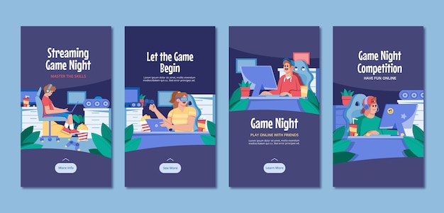 Vector game night  instagram stories