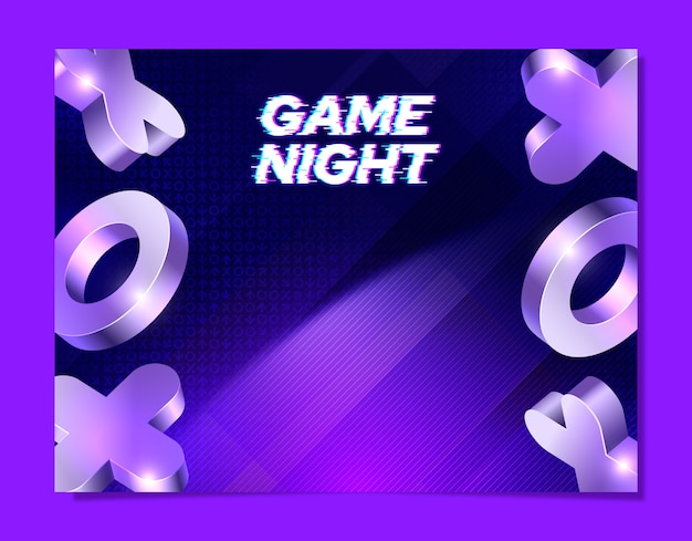 Vector game night  photocall template