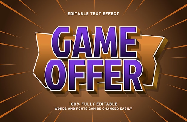 game offer editable text effect style