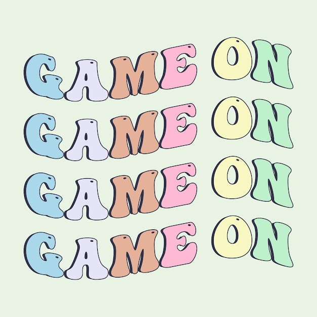 Game on schattig handgetekend lettertype vector illustratie leuke letters