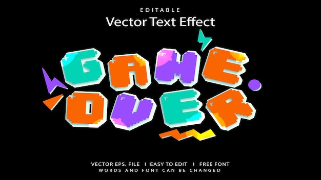 Game Over Garfitty bewerkbare tekstpixel