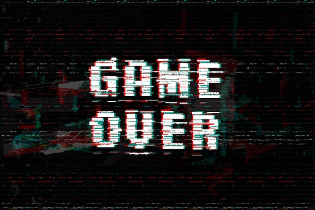 Game over glitch-effecttekst