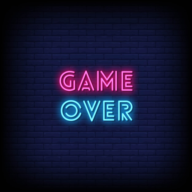 Game on neon signs style text