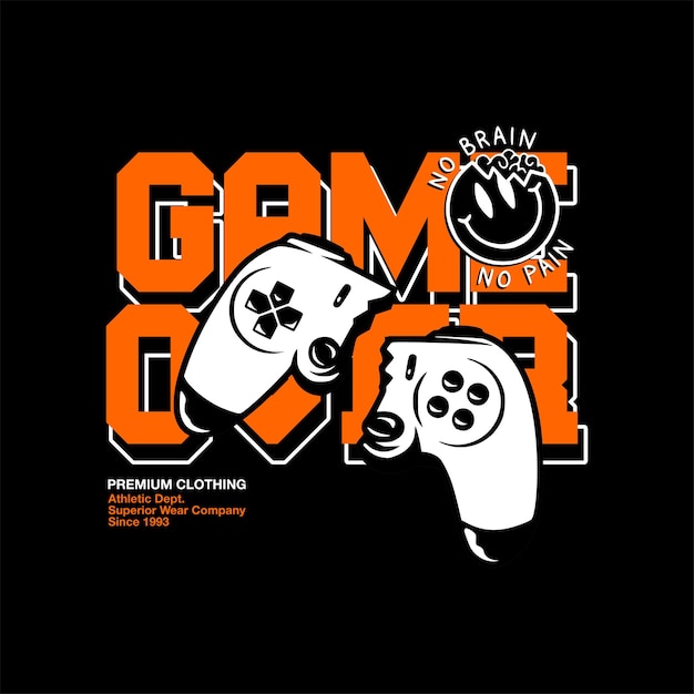 ゲームオーバープレミアムクロージングヴィンテージtシャツ