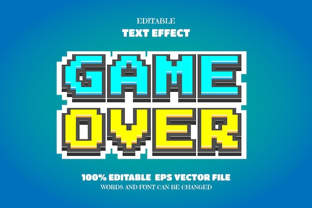 Game Over tekst bewerkbaar lettertype-effect