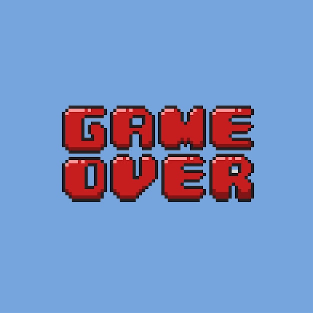 game over tekst in pixel art-stijl