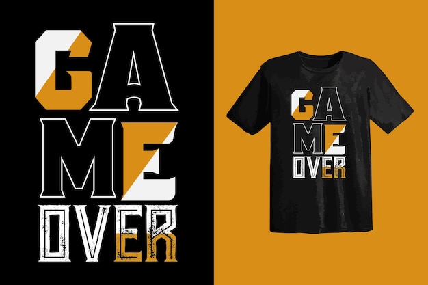 Game over typografie t-shirtontwerp voor klaar om af te drukken