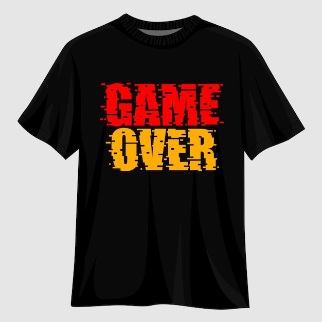 ゲームオーバータイポグラフィtシャツデザイン