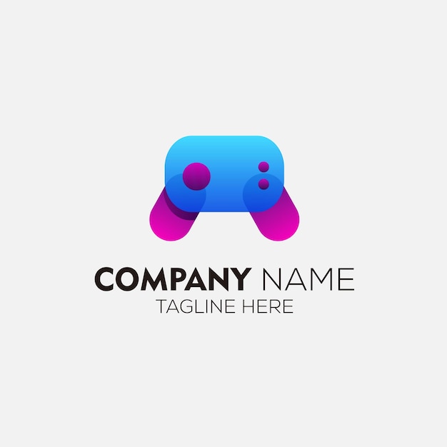 Vettore gradiente di design del logo del game pad colorato