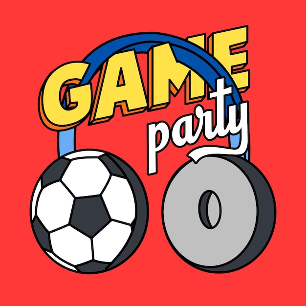 Vector game party soccer headphones