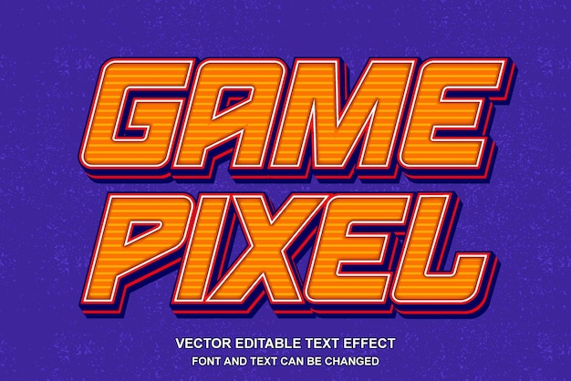 Game pixel retro vintage style typography letter editable text effect gaming style template design