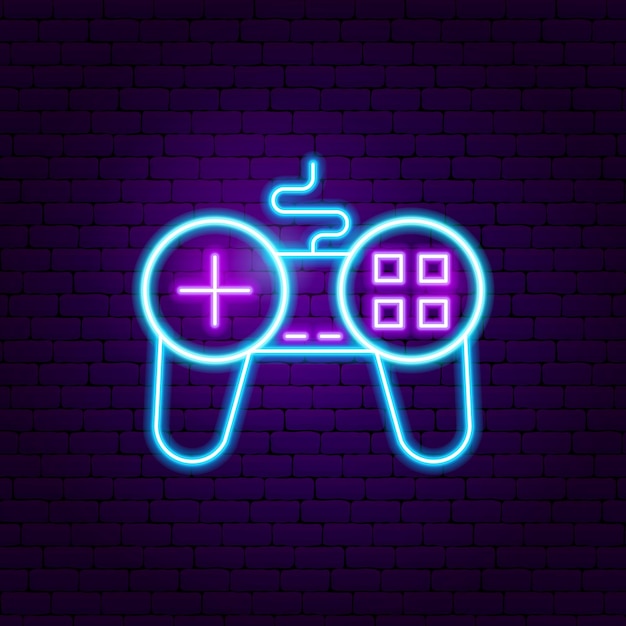 Vector game play neon sign. vector illustration of gamer promotion.