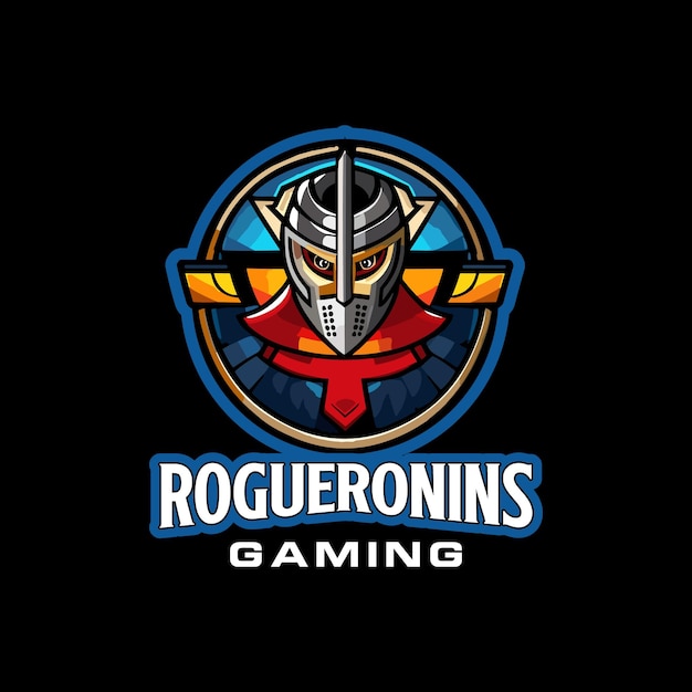 Design del logo dell'emblema della mascotte della squadra esport del giocatore del gioco